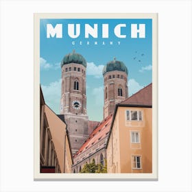 Munich Germany Travel Poster Canvas Print