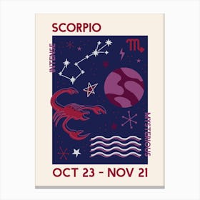 Scorpio Zodiac Canvas Print