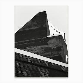 Black and White Brick Building London Canvas Print