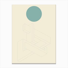 Impossible Wall In Moonlight Abstract Minimal Canvas Print