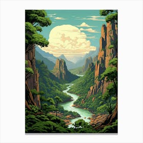 Lope National Park Pixel Art 3 Canvas Print