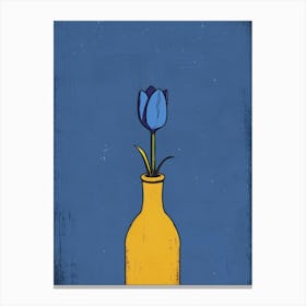 Blue Tulip In A Vase Canvas Print Canvas Print