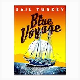 Sail Turkey, Vintage Travel Poster Canvas Print