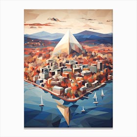 Oslo, Norway, Geometric Illustration 3 Canvas Print