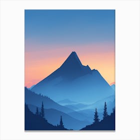Misty Mountains Vertical Composition In Blue Tone 28 Canvas Print