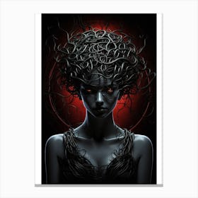 Woman With Twisted Hair Canvas Print