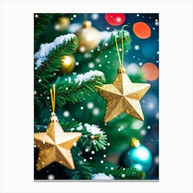 Decorative Snowfall Glow Holiday Tradition Space Festive Light Closeup Decor Season New (31) Canvas Print