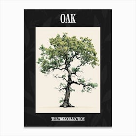 Oak Tree Pixel Illustration 1 Poster Canvas Print