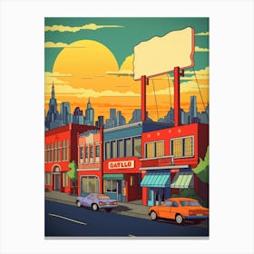 Seattle Washington Retro Pop Art 1 Canvas Print