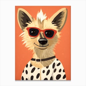 Little Hyena Wearing Sunglasses Canvas Print