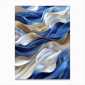Abstract Blue And Gold Background 3 Canvas Print