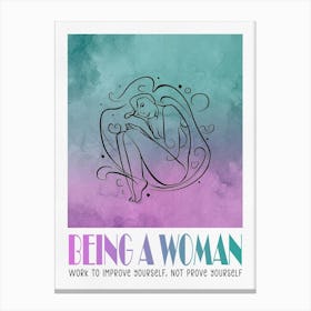 Being A Woman Watercolor Painting Canvas Print