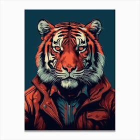 Tiger Art In Minimalism Style 4 Canvas Print