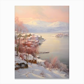 Dreamy Winter Painting Troms Norway 2 Canvas Print