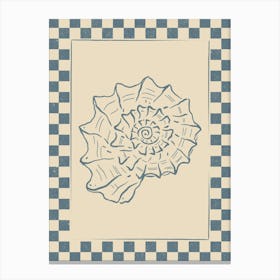 Seashell 02 with Checkered Border Canvas Print