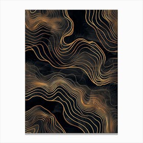 Abstract Gold Wavy Pattern Canvas Print