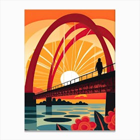 Peace Bridge, Canada, Colourful 1 Canvas Print
