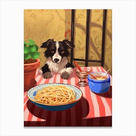 Dog And Pasta 5 Canvas Print