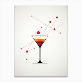 Mid Century Modern Boulevardier Floral Infusion Cocktail 4 Canvas Print