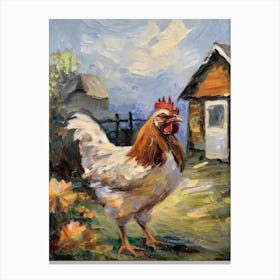 Rooster In The Garden Canvas Print