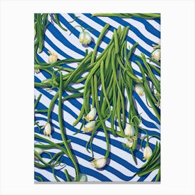 Garlic Scapes Summer Illustration 4 Canvas Print