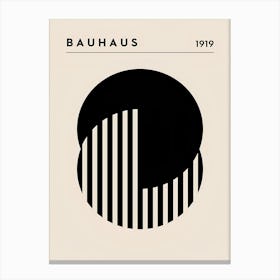 Bauhaus black n white circle poster Canvas Print