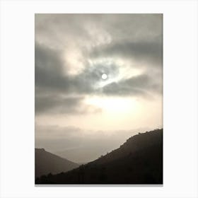 Sun Rising Over A Mountain Canvas Print