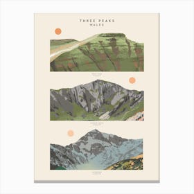 Wales Three Peaks Art Print Canvas Print