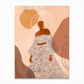 Black Woman In Polka Dot Dress Canvas Print