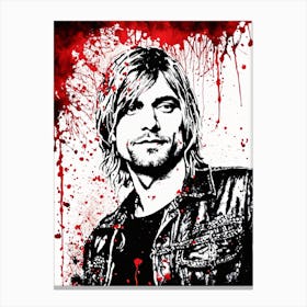 Kurt Cobain Portrait Ink Painting (10) Canvas Print