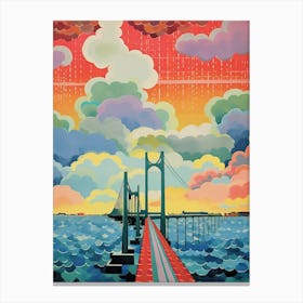 Oresun Bridge, Sweden Colourful 3 Canvas Print