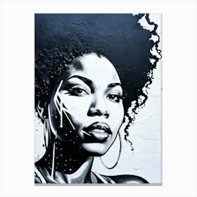 Graffiti Mural Of Beautiful Black Woman 234 Canvas Print