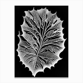 Burdock Leaf Linocut 2 Canvas Print