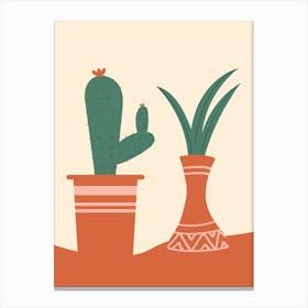 Cactus In Pot Canvas Print