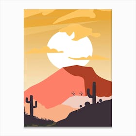 Sunset In The Desert Canvas Print