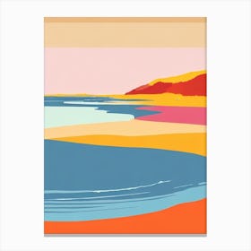 Woolacombe Beach 2 Devon Midcentury Canvas Print