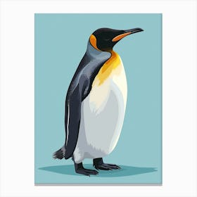 King Penguin Floreana Island Minimalist Illustration 4 Canvas Print