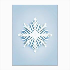 Frozen, Snowflakes, Retro Minimal 1 Canvas Print
