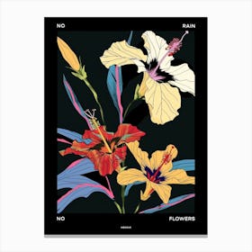 No Rain No Flowers Poster Hibiscus 2 Canvas Print
