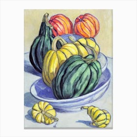 Delicata Squash Fauvist vegetable Canvas Print