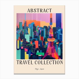 Abstract Travel Collection Poster Tokyo Japan 10 Canvas Print