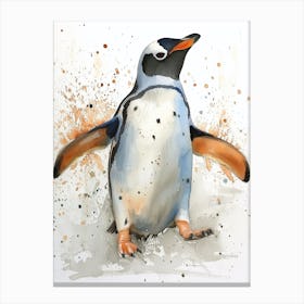 Humboldt Penguin Livingston Island Watercolour Painting 4 Canvas Print