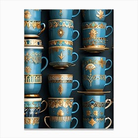 Teacups And Saucers Canvas Print