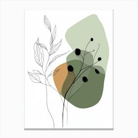 Abstract Botanical Illustration Canvas Print