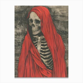 Skeleton In Red Canvas Print