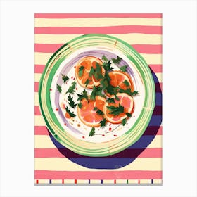 A Plate Of Shawarma, Top View Food Illustration 2 Canvas Print