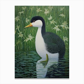 Ohara Koson Inspired Bird Painting Coot 4 Canvas Print