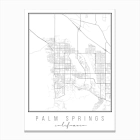 Palm Springs California Street Map Canvas Print