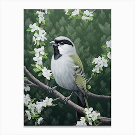 Ohara Koson Inspired Bird Painting Sparrow 2 Canvas Print
