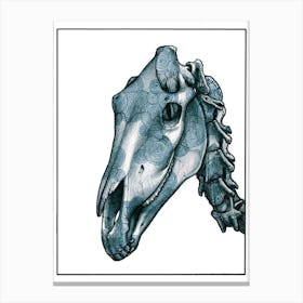 Horse Skull Blue Canvas Print
